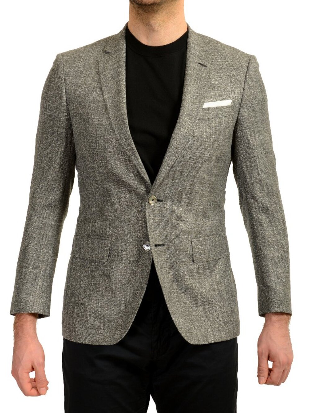 Hugo Boss Men's "Hutsons4" Slim Fit Gray Wool Two Button Blazer US 34R IT 44R